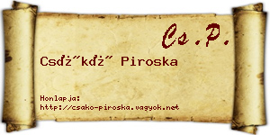 Csákó Piroska névjegykártya