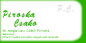 piroska csako business card
