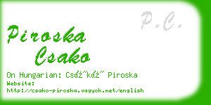 piroska csako business card